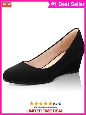 Wedge Heels 2 Inch Closed Toe Dress Pumps Lightweight Comfort